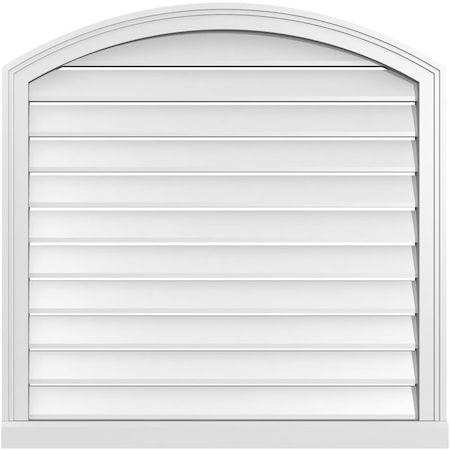 Ekena Millwork Arch Top Surface Mount PVC Gable Vent w/ 2"W x 2"P Brickmould Sill Frame, 32"W x 42"H GVPAR32X4203SN